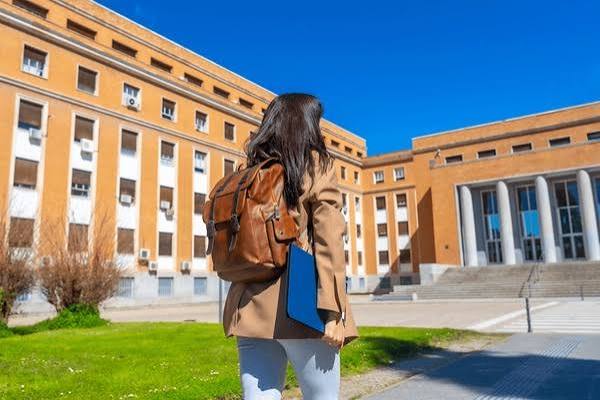 Students on university campus