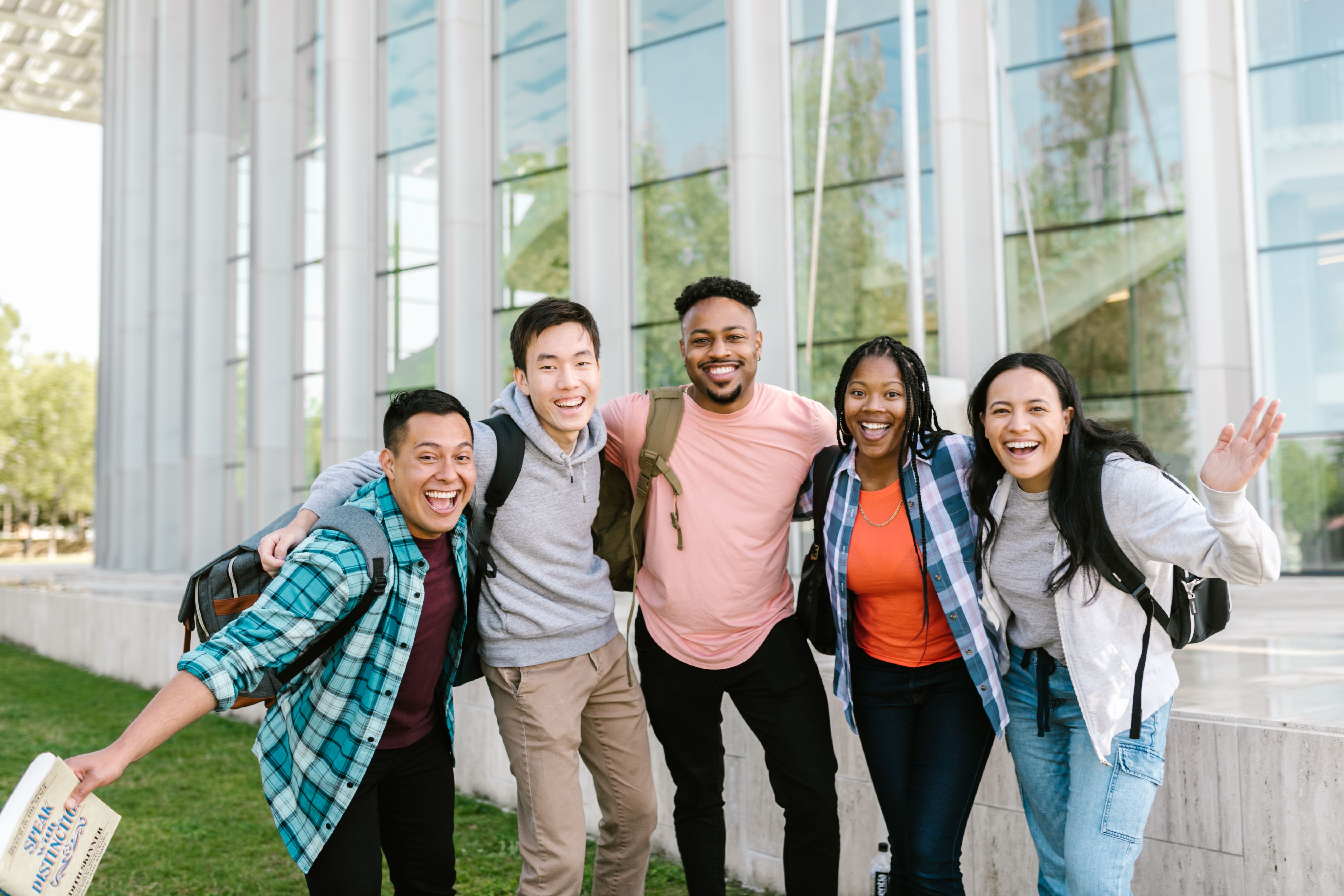 Students on university campus
