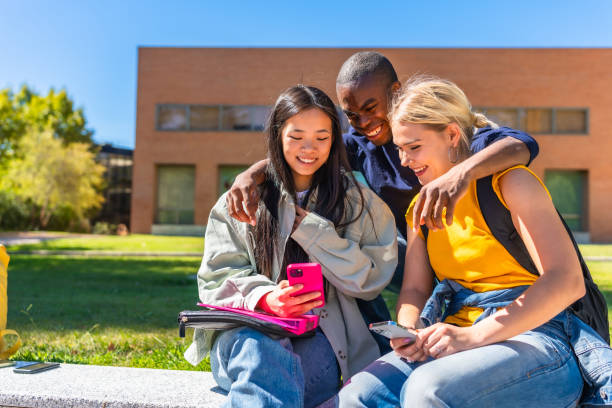 Students on university campus